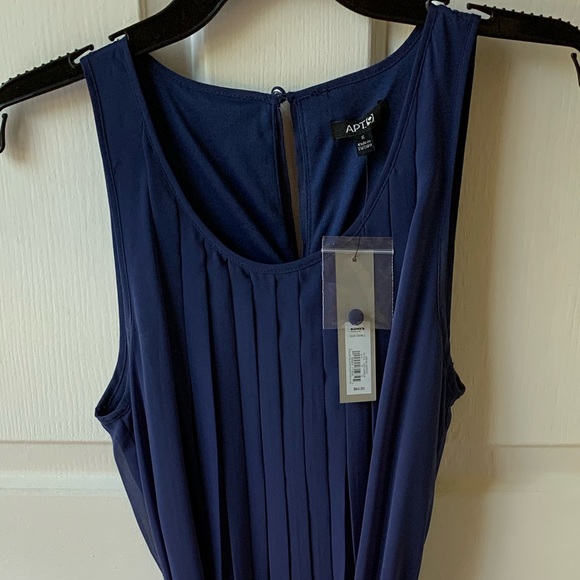 NWT Apt. 9 Kohl’s Blue Colorblock Fit and Flare A-line Tank Dress size Small S - Picture 4 of 5
